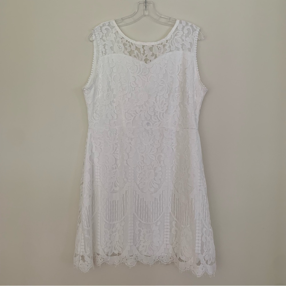 Mslg Round Neck V-Back Wedding Guest Floral Lace A Line Dress NEW - Picture 5 of 14